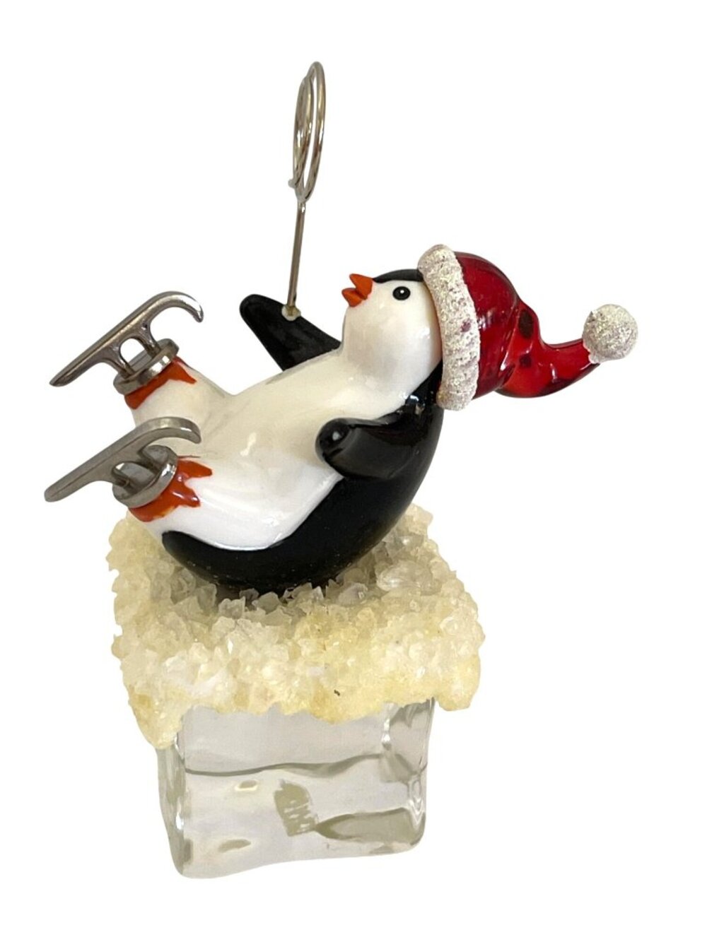 Photo Place Card Memo Holder Penguin Retro Skater Winter Snow Holiday Christmas - Picture 3 of 8